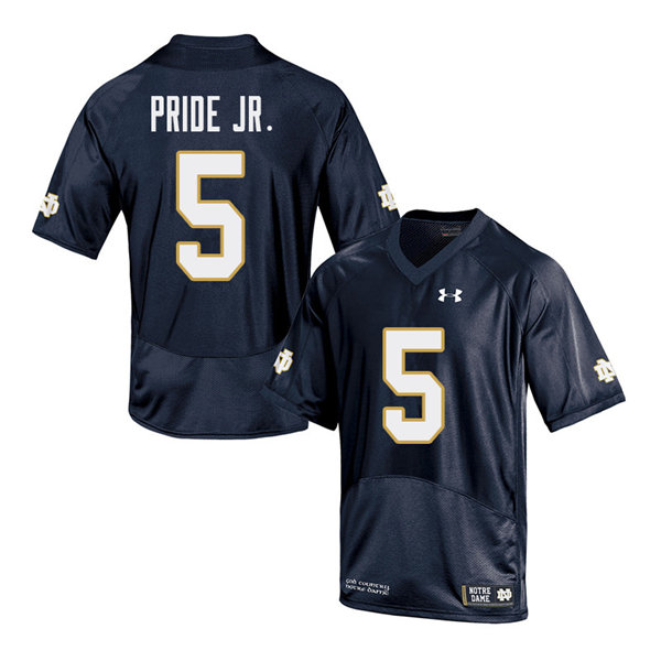 Men #5 Troy Pride Jr. Notre Dame Fighting Irish College Football Jerseys Sale-Navy
